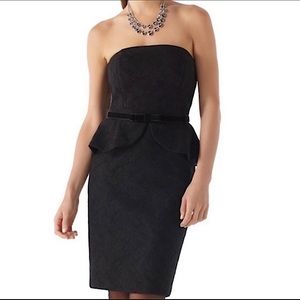 White House Black Market Lace Peplum Dress w/ Velvet bow belt